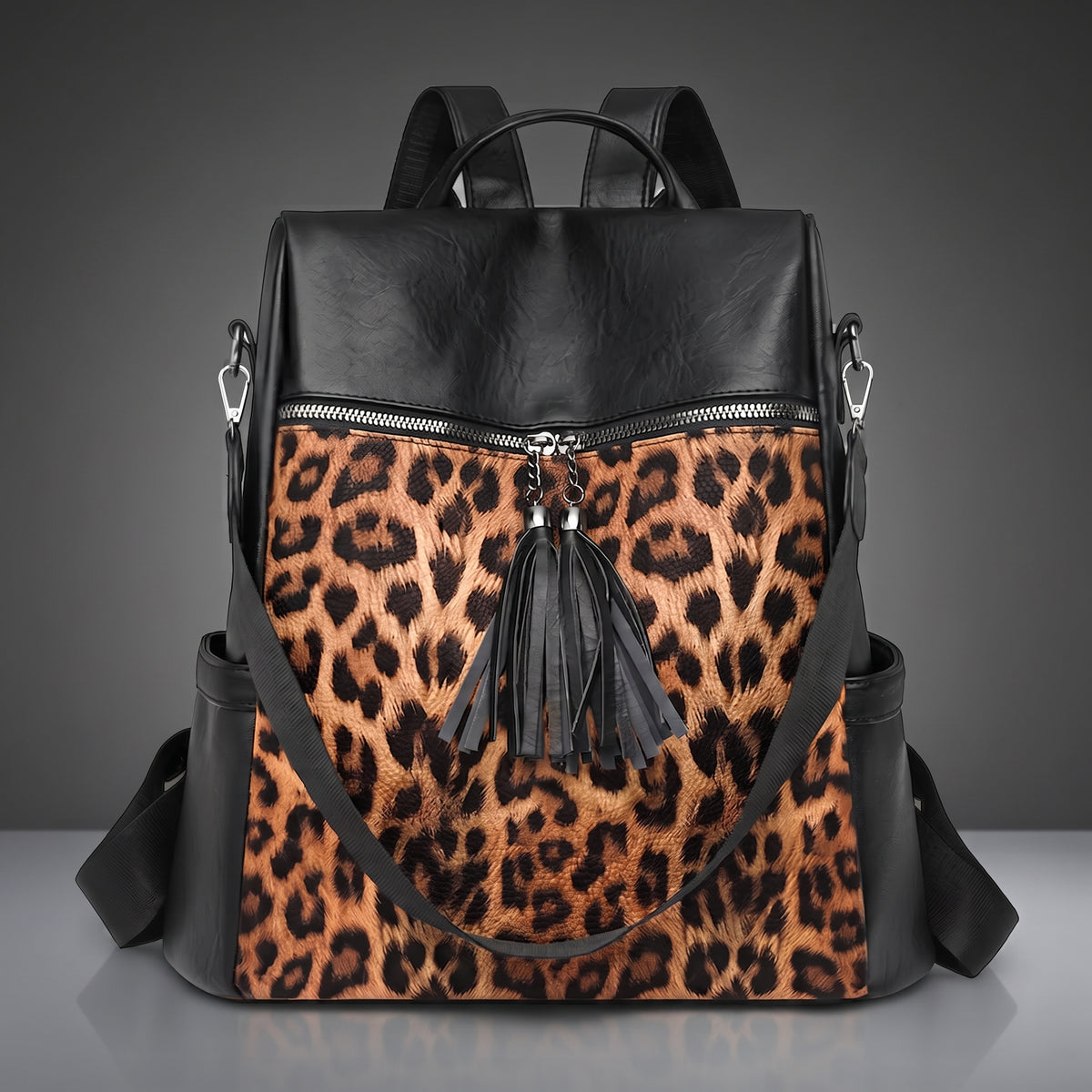 Sahara Leopard Tassel Backpack