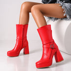 The Monroe Buckle Platform Boots