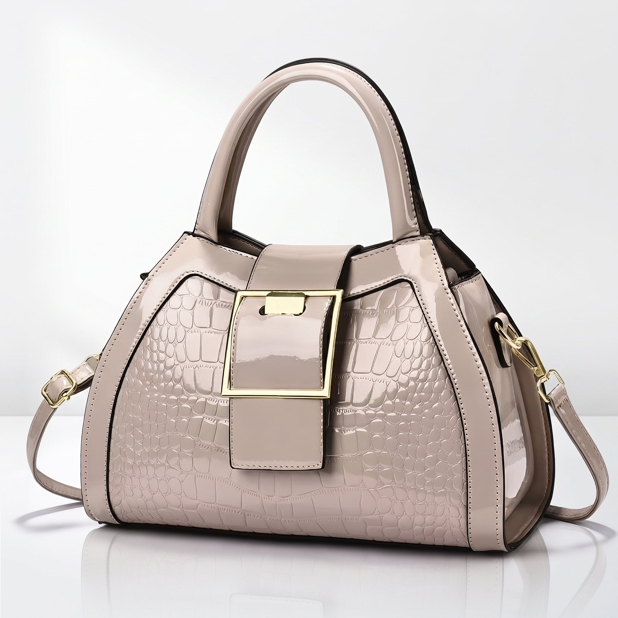 Wellington Croc-Embossed Satchel