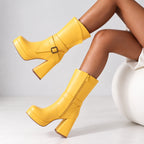 The Monroe Buckle Platform Boots