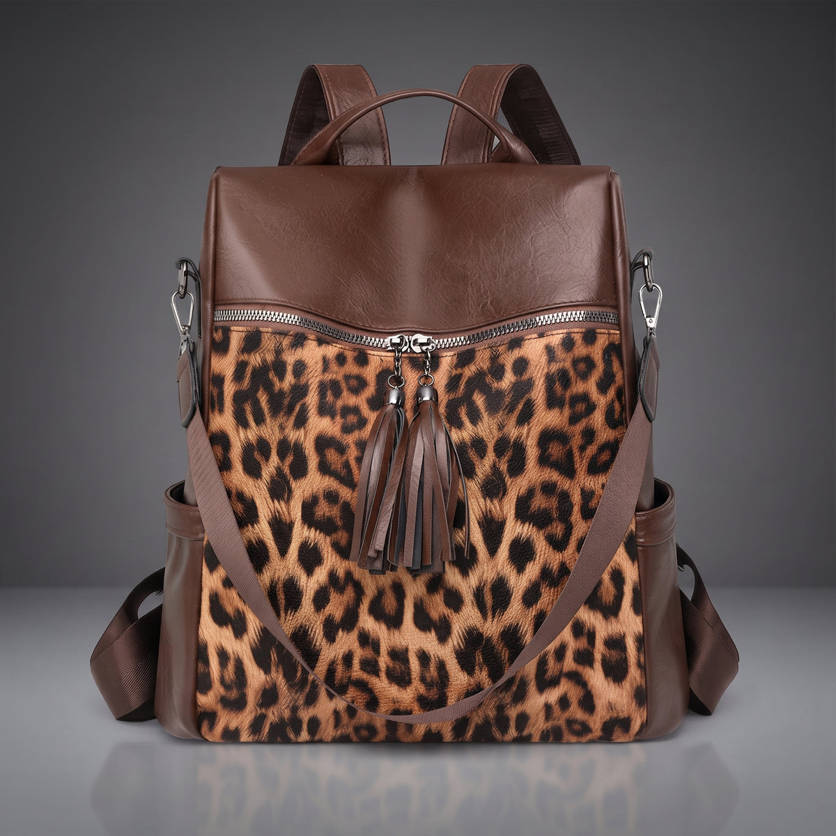 Sahara Leopard Tassel Backpack