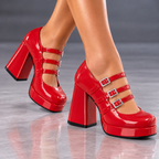 The Roxanne Triple-Buckle Mary Janes