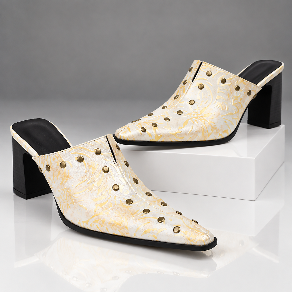 The Zaria Studded Mules