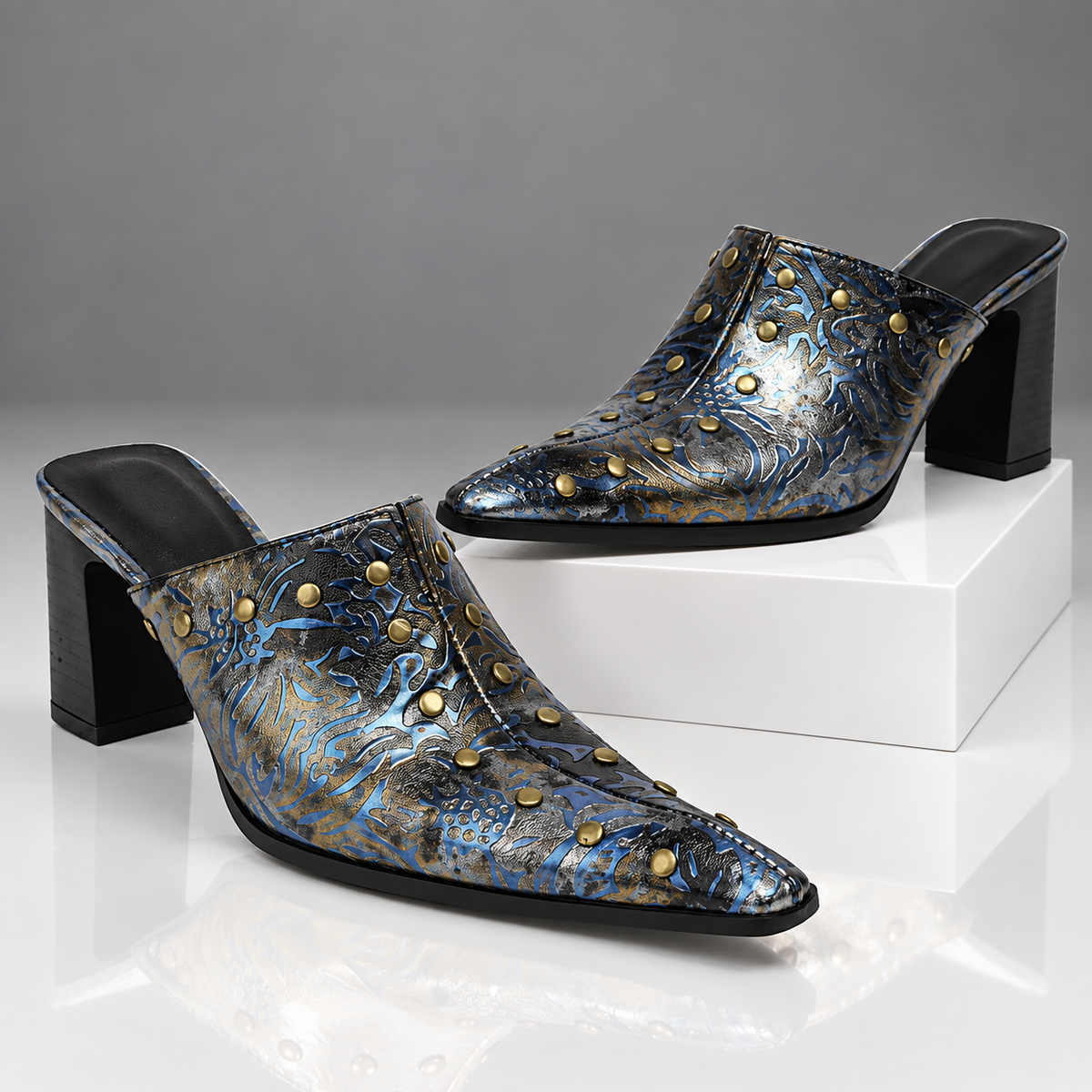 The Zaria Studded Mules