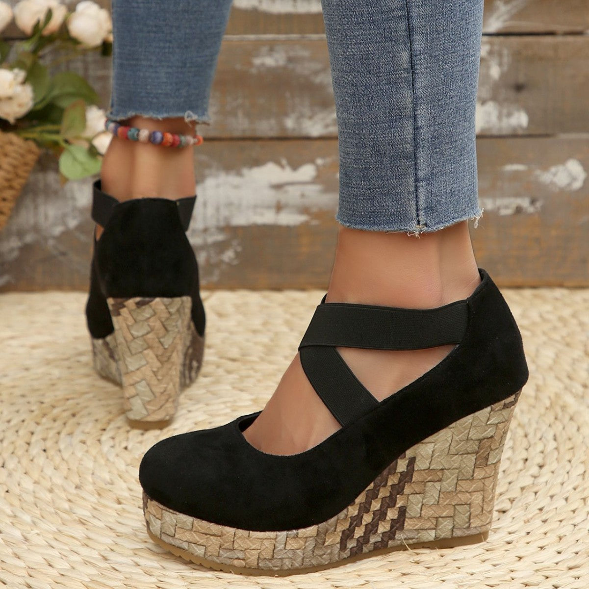 Serenity Criss-Cross Wedge Platforms