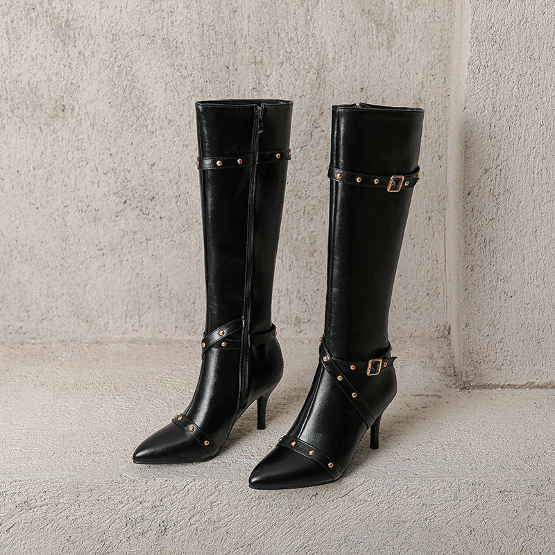 Brielle Buckle Knee High Boots