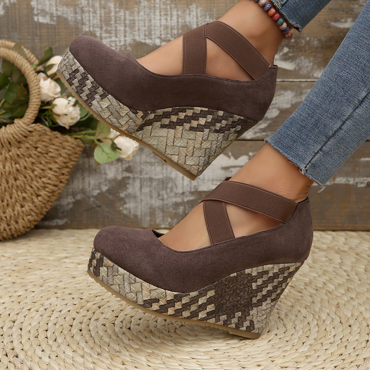 Serenity Criss-Cross Wedge Platforms