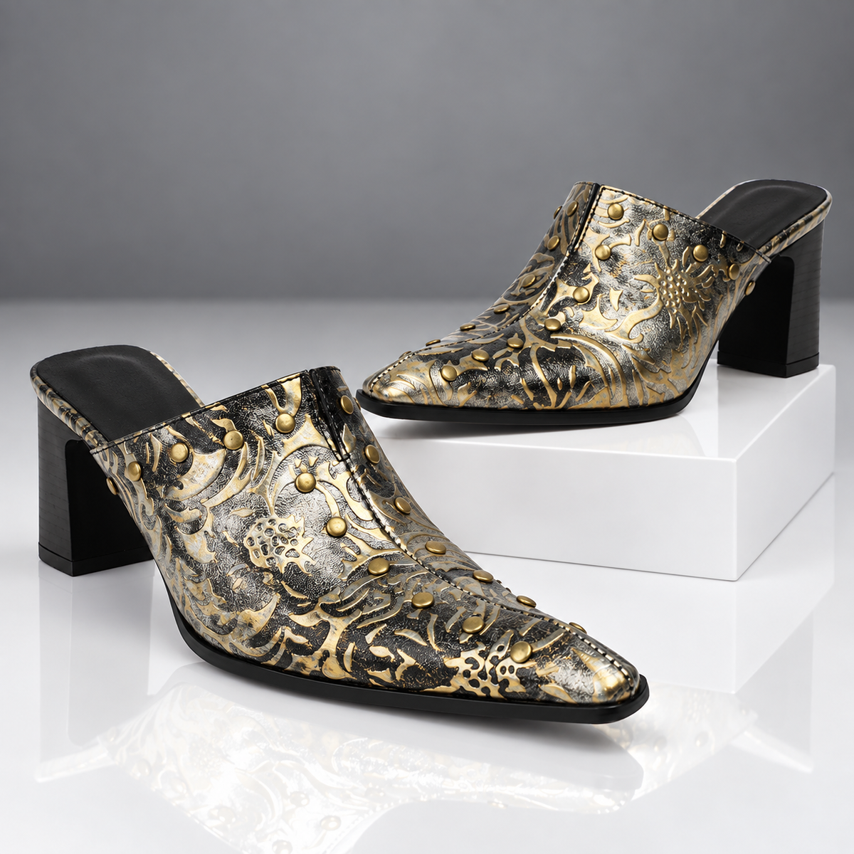 The Zaria Studded Mules