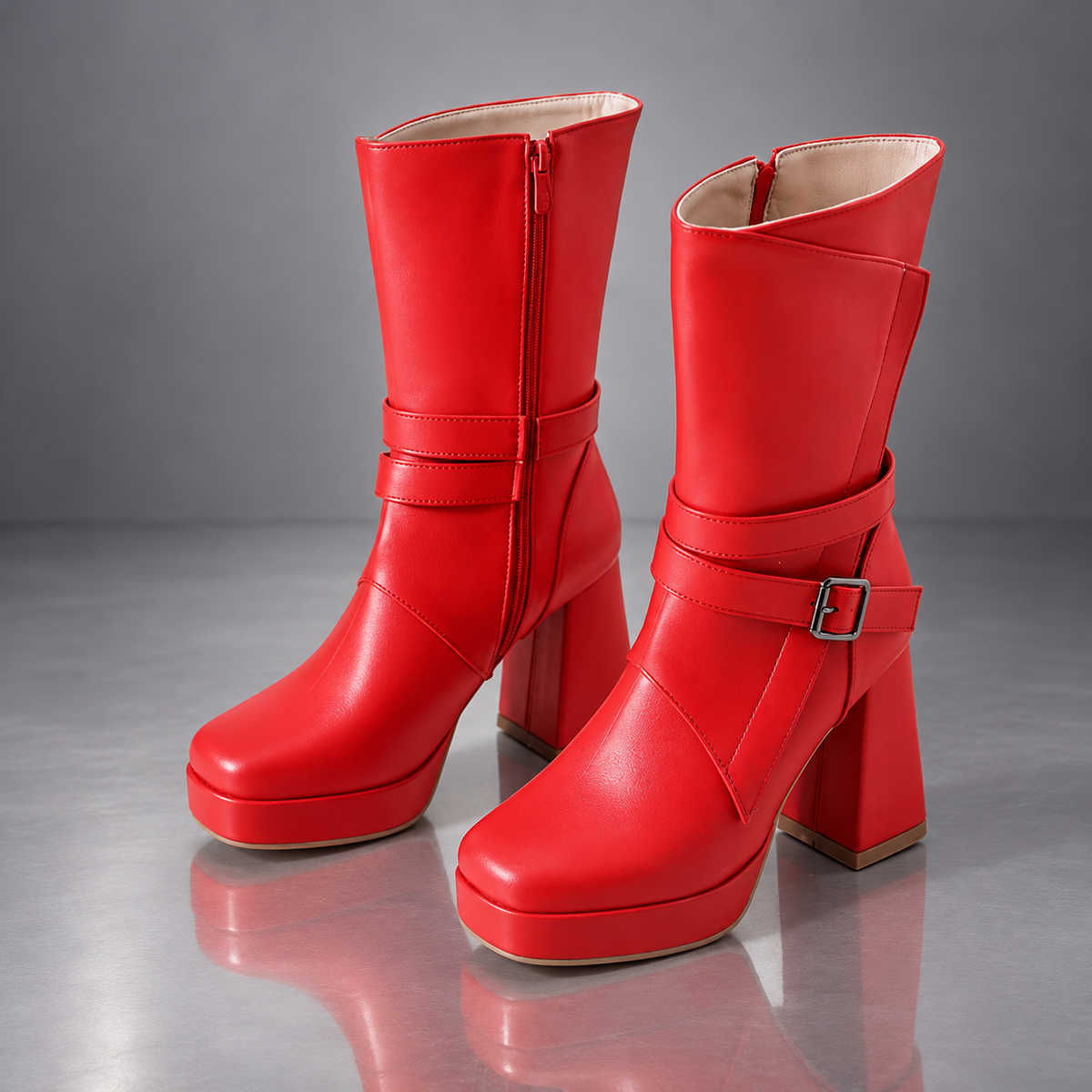The Monroe Buckle Platform Boots