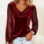 Alessia Draped Velvet Blouse