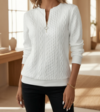 Classic Cable-Knit Zip Sweater