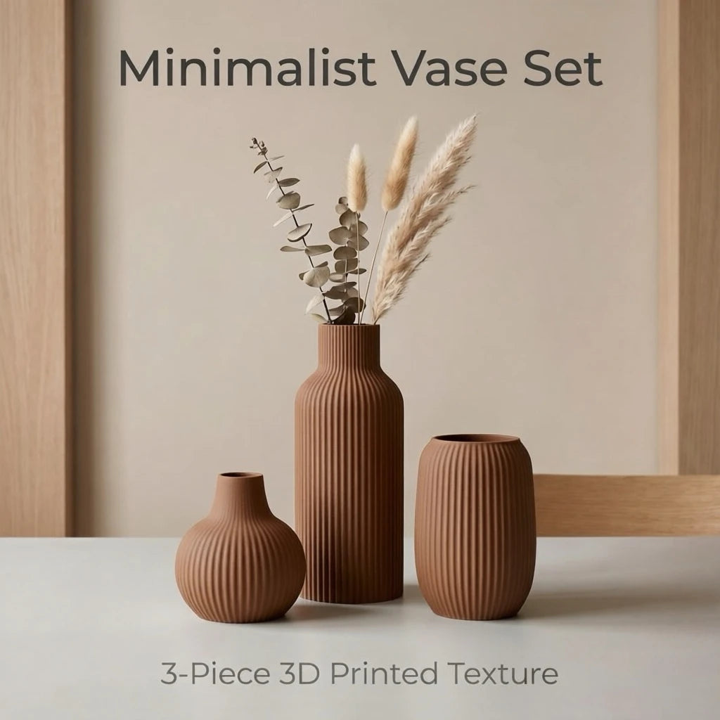 The Novella Ribbed Vase Set