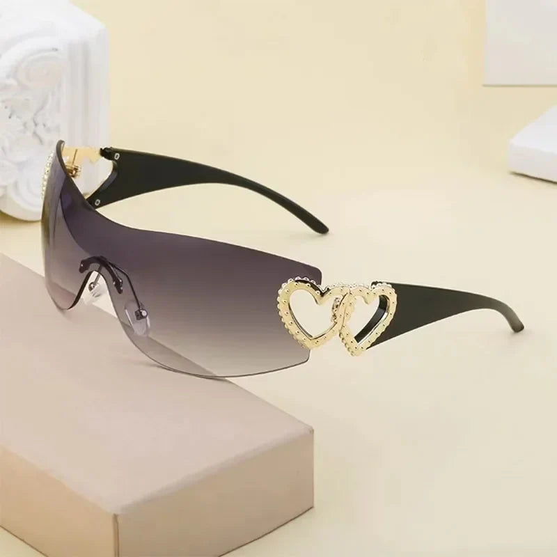 Celeste Rhinestone Heart Sunglasses