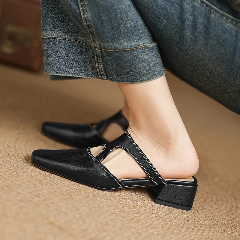 Celine Cutout Leather Mule