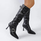 The Sloane Buckle Knee-High Boots