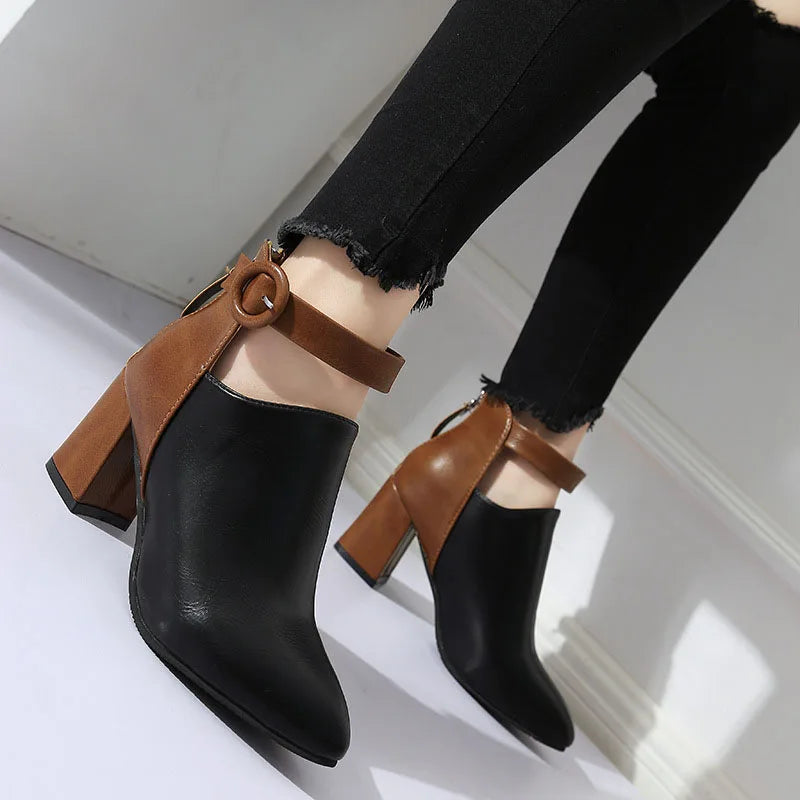 Noelle Buckle Ankle Heels