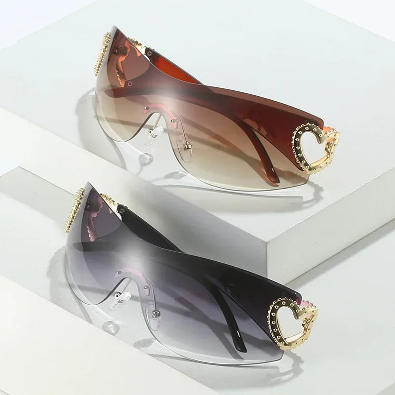 Celeste Rhinestone Heart Sunglasses