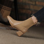 Claire Knit Block Heel Boot