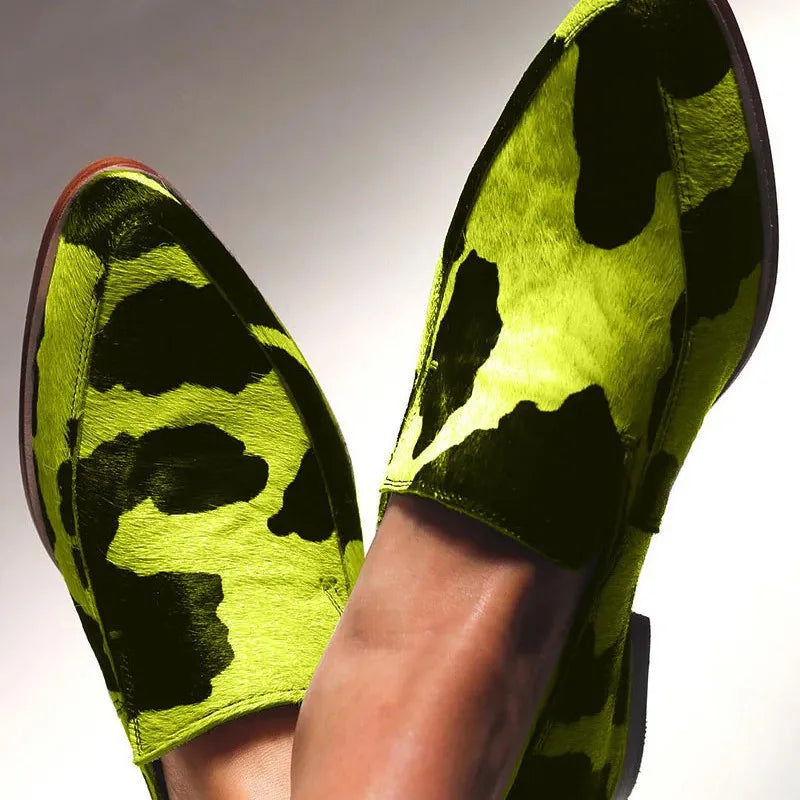 Dakota Cow Print Slip-On Loafer