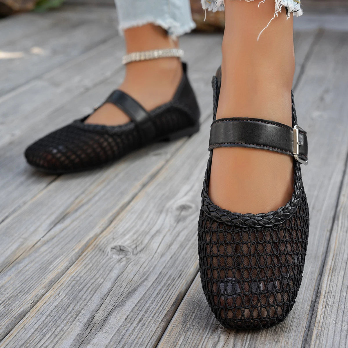 Lainey Woven Mary Janes
