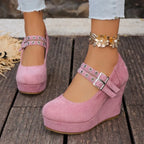 Sadie Double Buckle Wedge
