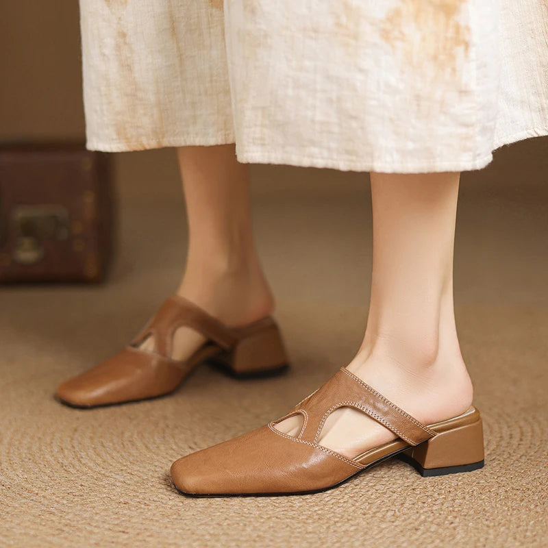 Celine Cutout Leather Mule