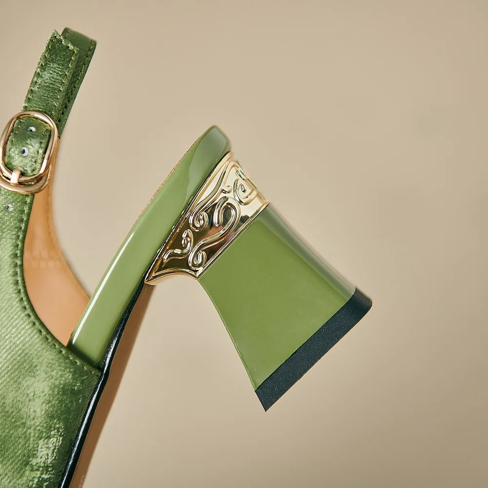 The Luna Velvet Heel