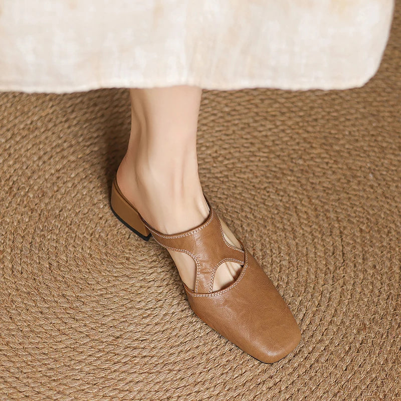 Celine Cutout Leather Mule