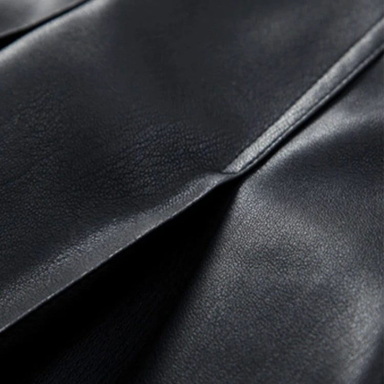 Raven Grace Double-Breasted Leather Coat