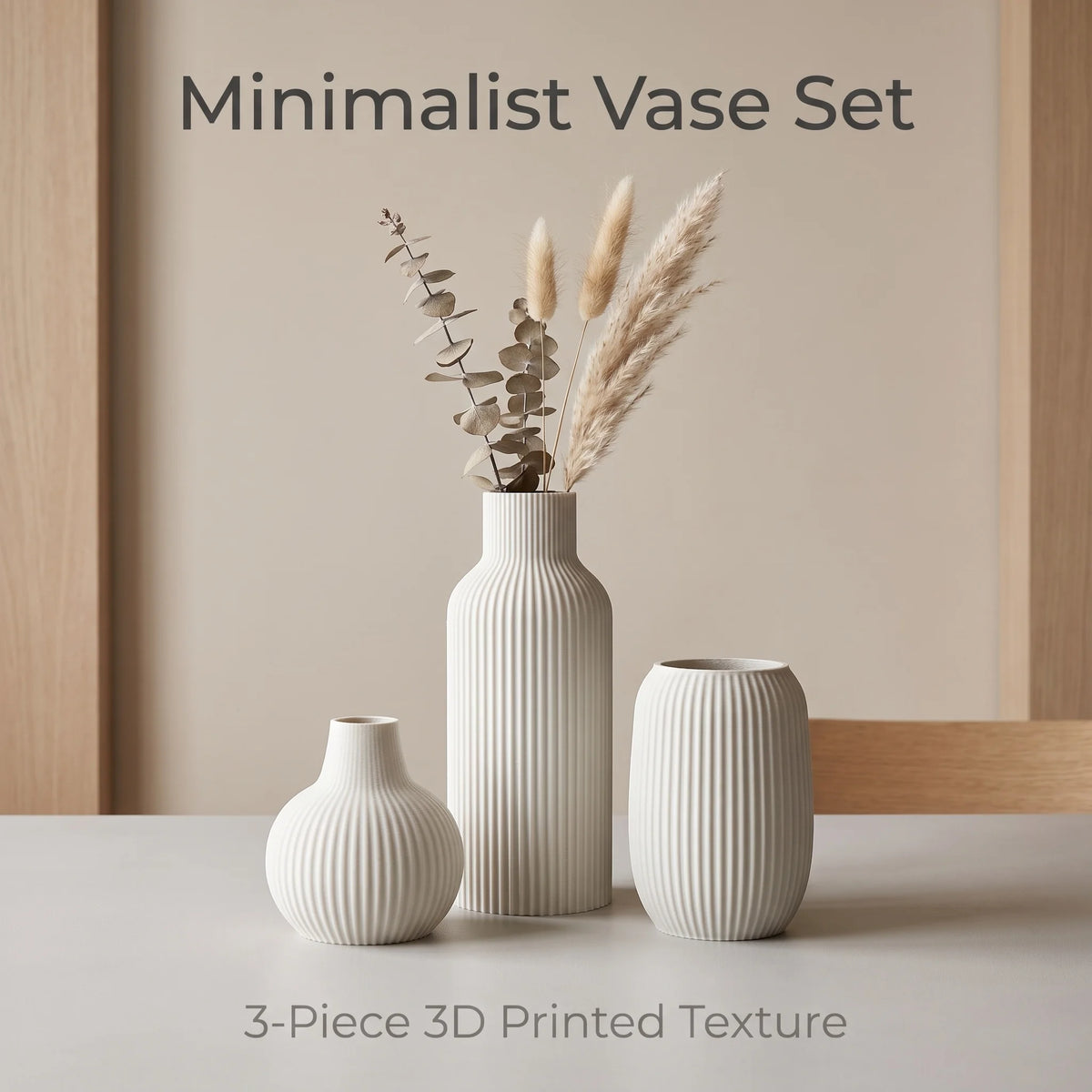 The Novella Ribbed Vase Set