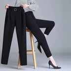 Ayla High-Waist Buckle Pants