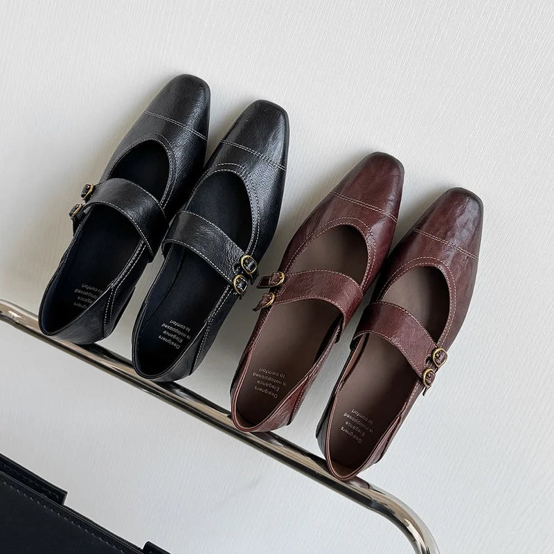 Madison Genuine Leather Mary Jane Heels