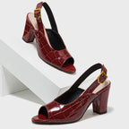 Marlowe Croc Slingback Heels