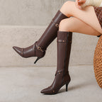 Brielle Buckle Knee High Boots