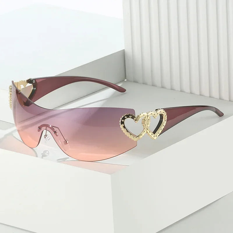 Celeste Rhinestone Heart Sunglasses