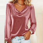 Alessia Draped Velvet Blouse