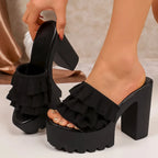 Camille Ruffle Platform Heels