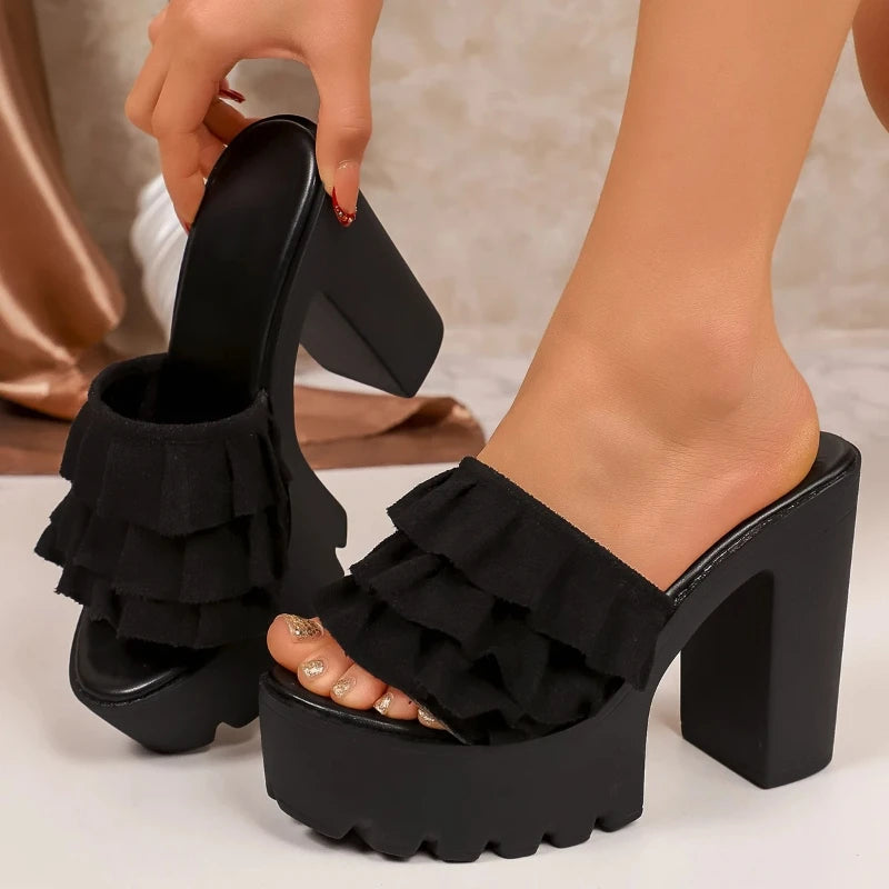 Camille Ruffle Platform Heels