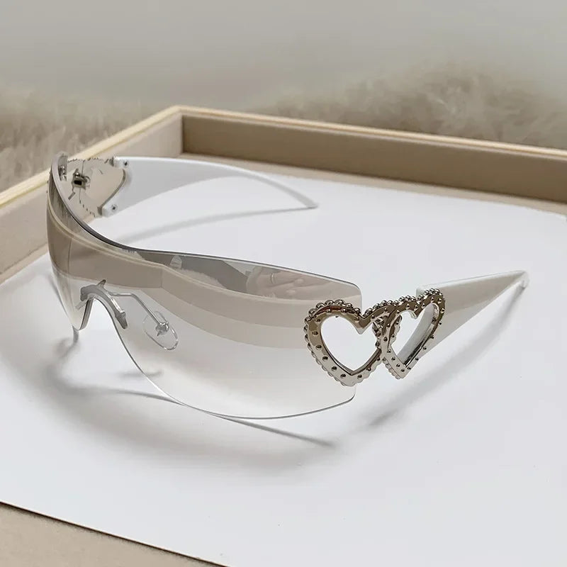 Celeste Rhinestone Heart Sunglasses