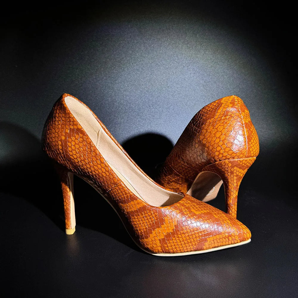 Amara Snake-Embossed Pump