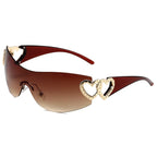 Celeste Rhinestone Heart Sunglasses
