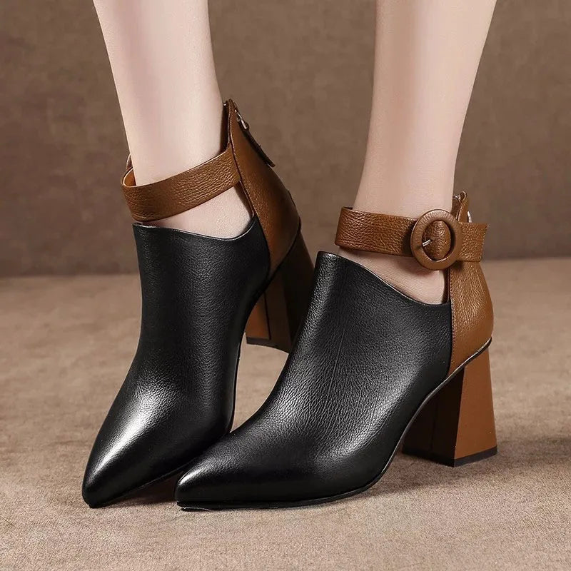 Noelle Buckle Ankle Heels