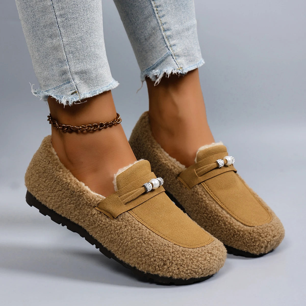 Aurelia Pearl Fleece Loafers