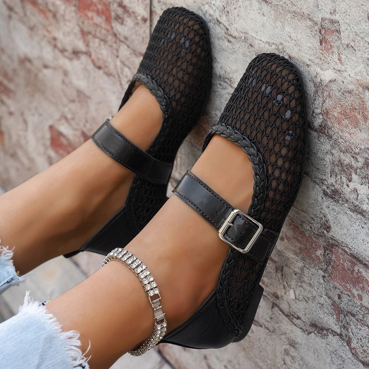 Lainey Woven Mary Janes