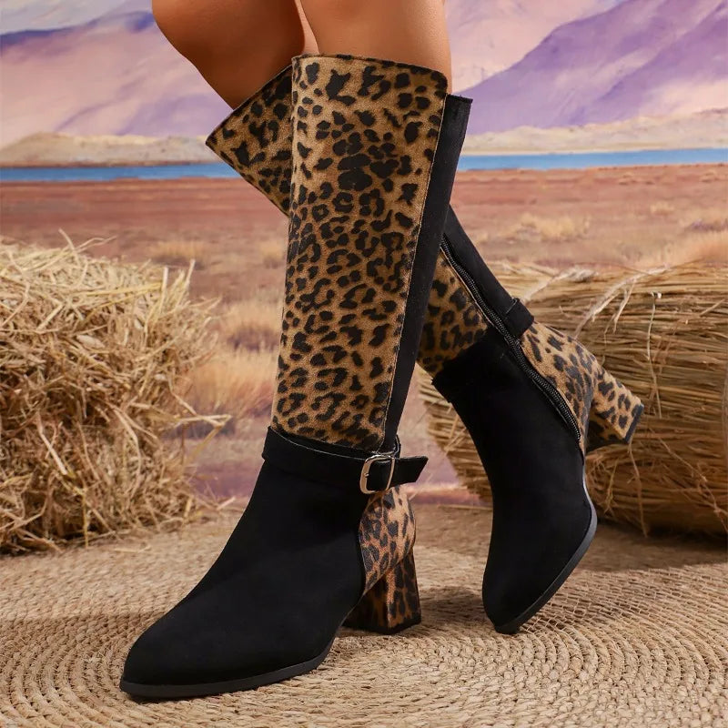 Reina Leopard Charm Boots