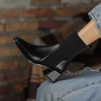 Claire Knit Block Heel Boot