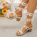 Aviana Geometric Lace-Up Sandal