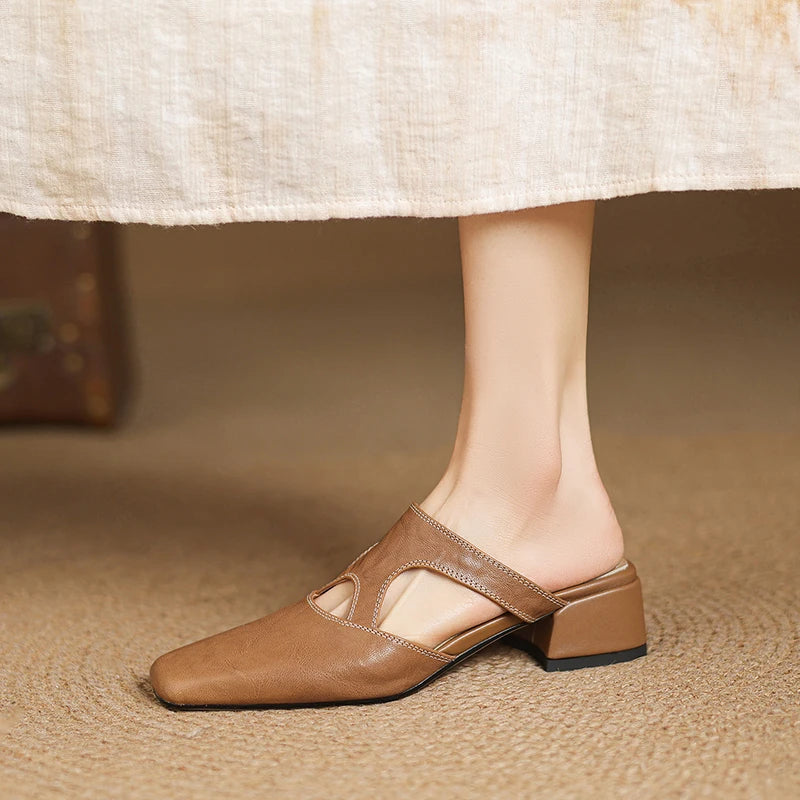 Celine Cutout Leather Mule