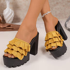 Camille Ruffle Platform Heels