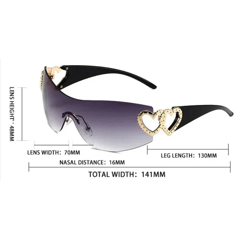 Celeste Rhinestone Heart Sunglasses